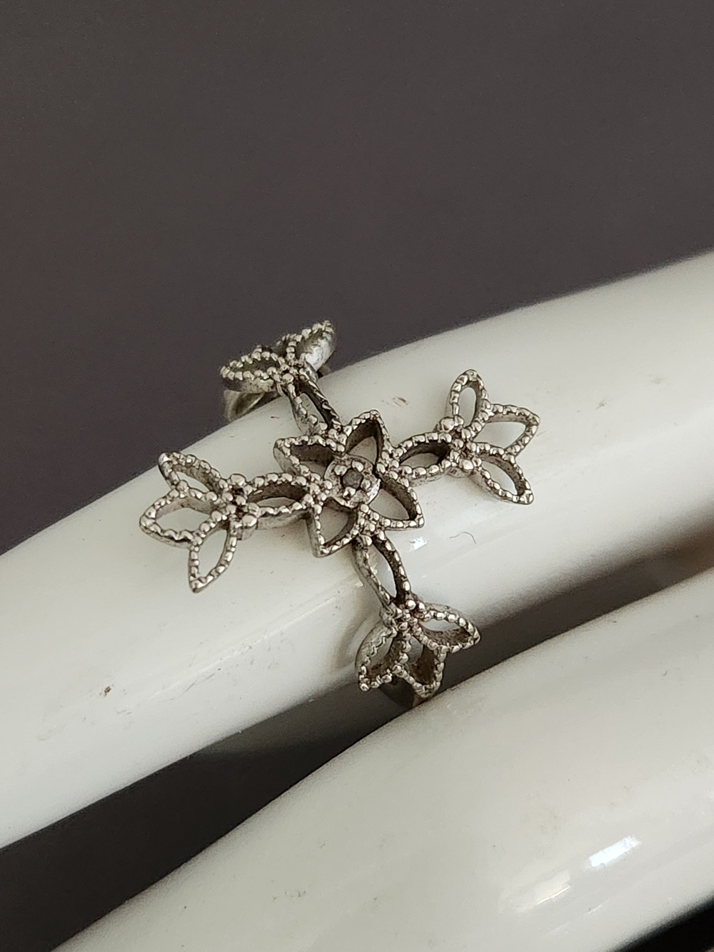 Sterling Silver Floral Openwork Ring